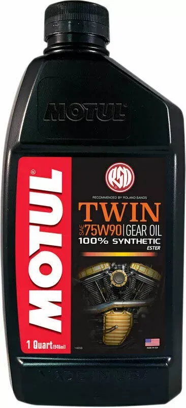 Motul V-Twin Full-Synthetic Motorcycle Gear/Transmission Oil | 75W-90 | 1 Qt