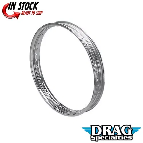 Drag Specialties Chrome Rolled Edge Front Rim Drop-Center - 2.15" x 21" 40 Hole