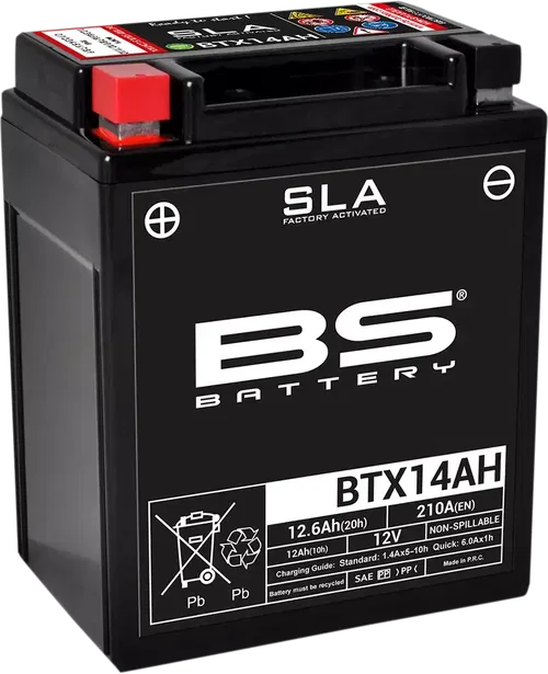 BS BATTERY SLA Factory- Activated AGM Maintenance-Free Battery BTX14AH (YTX)