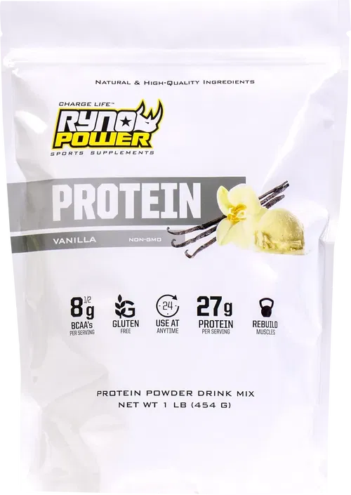 RYNO POWER Protein Powder - Vanilla - 1 lb - 10 Servings 1LB-PPV