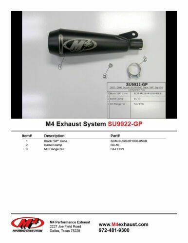 NEW SUZUKI GSXR1000 2005-2006 GP M4 EXHAUST SLIP ON BLACK