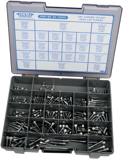 DRAG SPECIALTIES Bolt - Socket-Head - Knurled - Assortment - UNC MK202