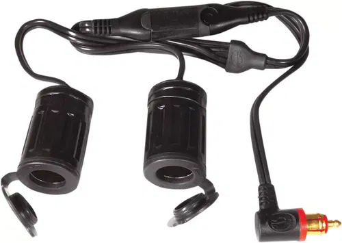 TecMate OptiMate Y-Splitter, 90° DIN/BIKE Plug In, 2 x AUTO Socket Out O36