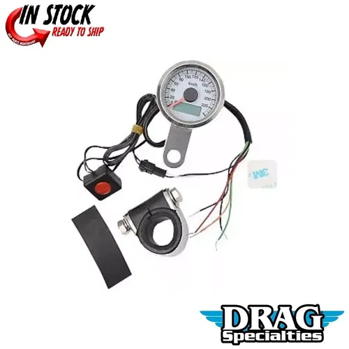 Drag Specialties 2210-0325 Programmable Mini Electronic Speedometer in KPH / KMH