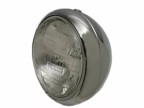 Vintage 7  Round Headlamp 12 Volt for Harley Davidson by V-Twin