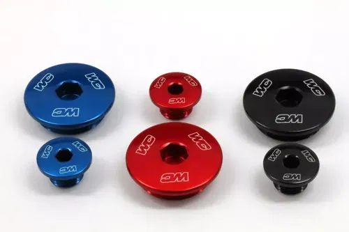 Works Connection Aluminum Engine Plug Set Honda (Red) 24-508