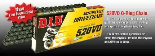 DID 520 VO Professional O-Ring Series O-Ring Chain (Natural) 88 Links
