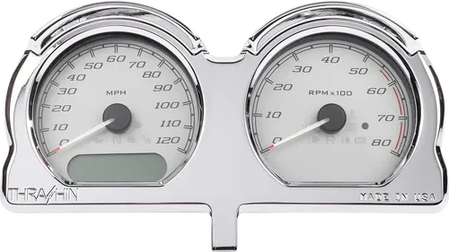 THRASHIN SUPPLY CO. Gauge Relocation Kit - Chrome Fits TSC-2707-3