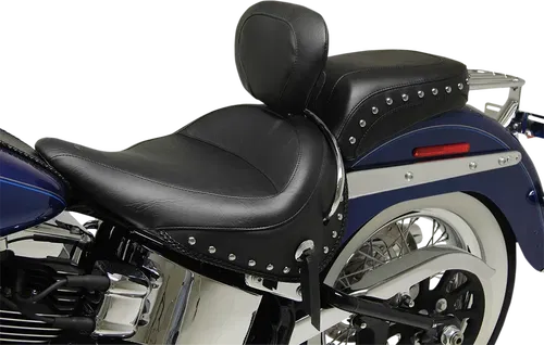 MUSTANG Wide Solo Fits Seat - With Backrest - Black - Studded W/Concho 79913