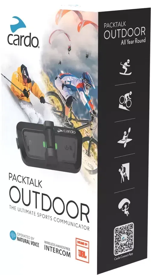 Cardo Packtalk Outdoor Single JBL Helmet Communication Waterproof Black