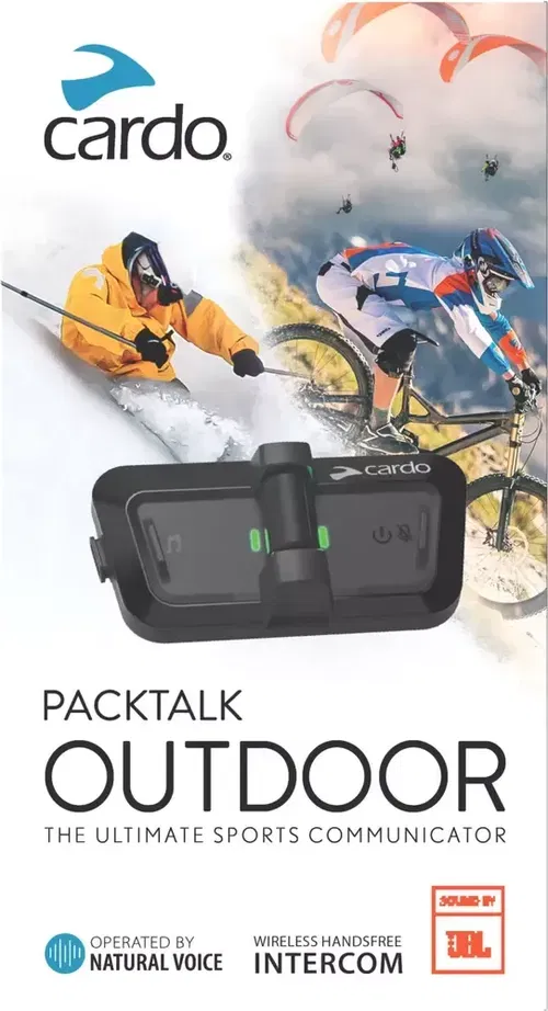 Cardo Packtalk Outdoor Single JBL Helmet Communication Waterproof Black