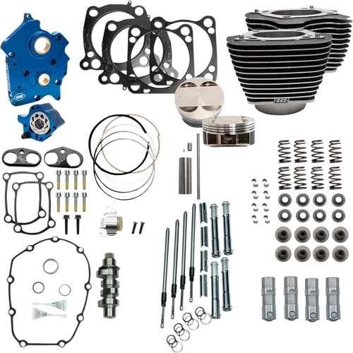 S&amp;S CYCLE Fits 128" Power Package - Chain Drive - Wrinkle Black With