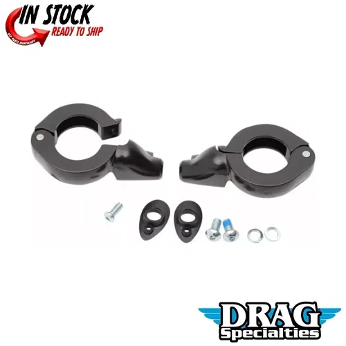 Drag Specialties 2020-1268 Gloss Black 39mm Front Turn Signal Relocation Kit