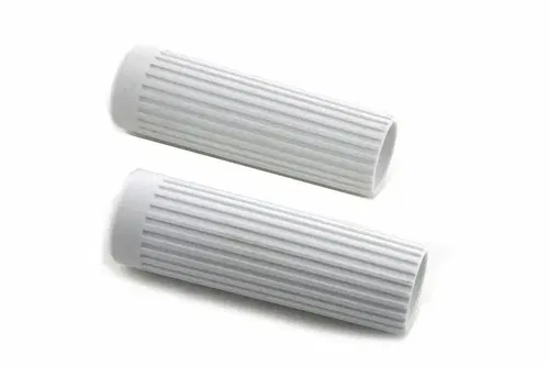 Replica Rib Style White Grip Set for Harley Davidson by V-Twin