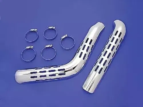 Exhaust Heat Shield Set Perforated Style Chrome fits Harley Davidson 30-3170