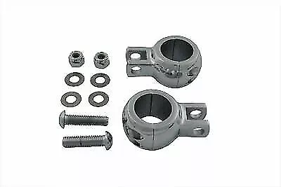 Chrome Footpeg Mount Clamp Set for Harley Davidson by V-Twin