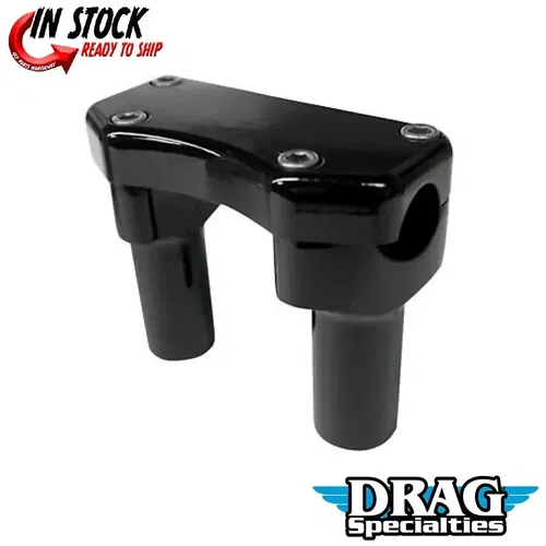 Drag Specialties 0602-0587 Black 3" Handlebar Riser Top Clamp Kit for 1" Harley