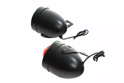 Black Replica Red Bullet Marker Lamp Set for Harley Davidson by V-Twin