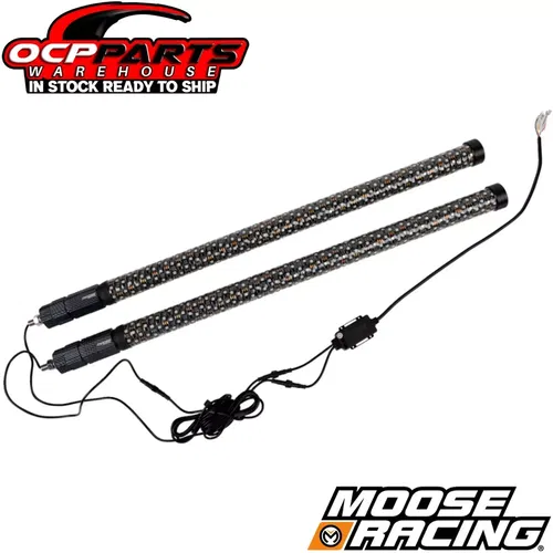 NEW! Moose Racing UTV SXS 2 Inch Diameter Quick Release 3' Whip Lights Pair