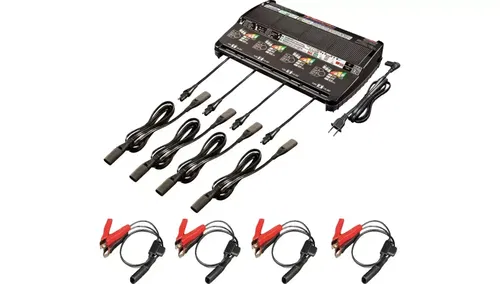 NEW TECMATE OPTIMATE PRO-4 DUO BATTERY CHARGER 4 CHARGING PLUGS