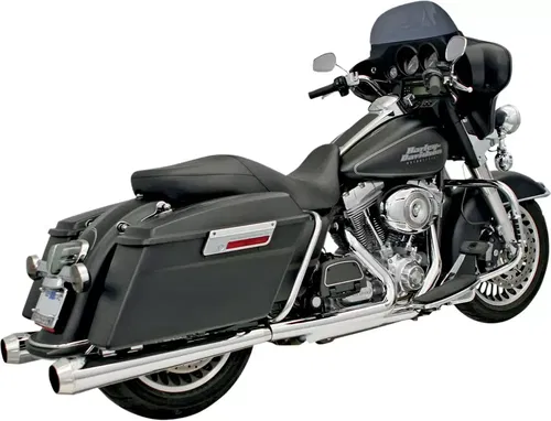 Bassani Megaphone Chrome Slip on Exhaust Mufflers 95-16 Harley Touring FLHR FLHX