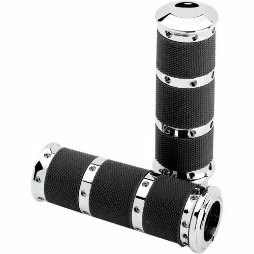 Performance Machine PM X-Large Contour Renthal Hand Grips Cable 84-17 Chrome