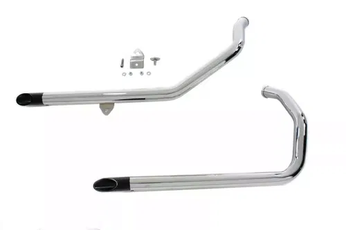 Wyatt Gatling Exhaust Drag Pipe Set With Black Slash Tips fits Harley Davidson