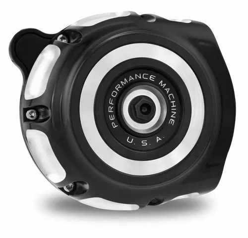 Performance Machine PM Black Contrast Cut Vintage Air Cleaner Harley 08-16 TBW