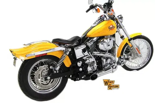 Chrome Wyatt Gatling 2 into 1 Exhaust Pipe Header Kit fits Harley-Davidson