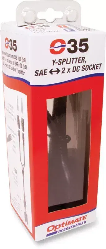 TecMate OptiMate Y-Splitter SAE IN to 2 x DC Sockets OUT O35