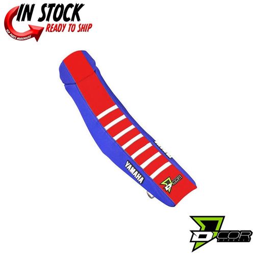 D'COR Seat Cover Blue/Red/White Yamaha YZ250F 2019-22 YZ450F 2018-22