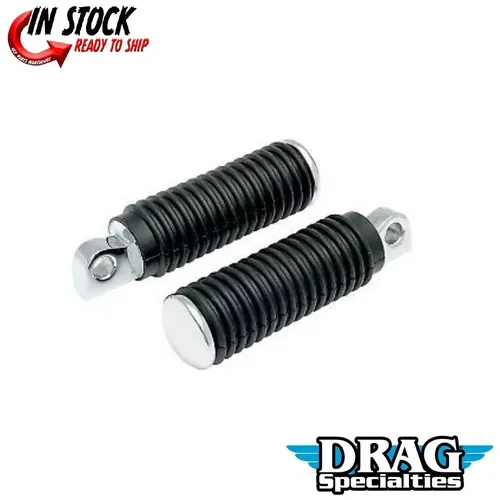 DRAG SPECIALTIES DS-253406 Footpegs with Rubber Sleeves Chrome End Male Mount