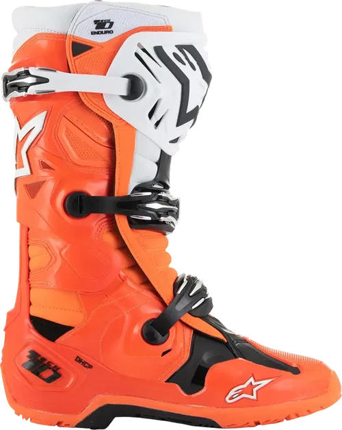 ALPINESTARS Tech 10 Enduro Boots - Fluorescent Orange/Black/White - US 9