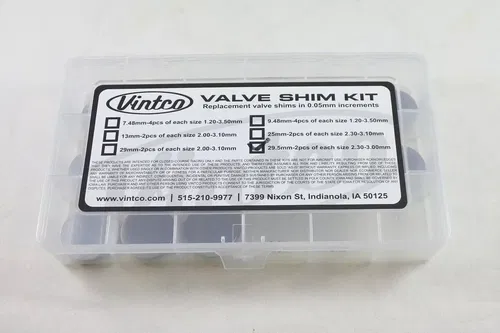 29.5mm Valve Shim Kit 2pcs of each size 2.30mm-3.00mm in 0.05mm increments