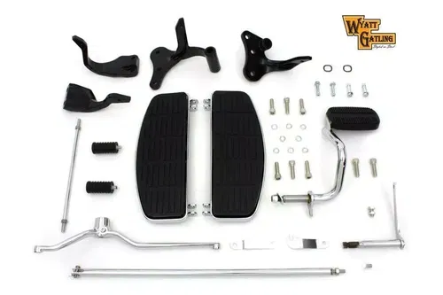 Wyatt Gatling Driver Footboard Kit with Black Brackets fits Harley-Davidson