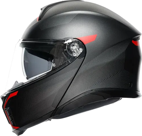 AGV Tourmodular Helmet - Frequency - Matte Gunmetal/Red - Small 211251F2OY00510