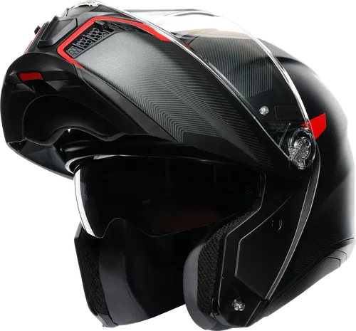 AGV Tourmodular Helmet - Frequency - Matte Gunmetal/Red - Small 211251F2OY00510