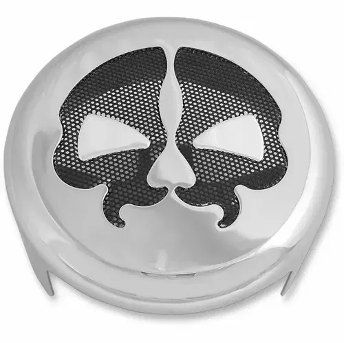 Drag Specialties Chrome Split Skull Horn Cover for 1991-2018 Harley