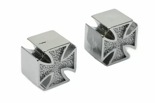 V-Twin Chrome Maltese Cross Valve Set Cover Set for Harley Davidson