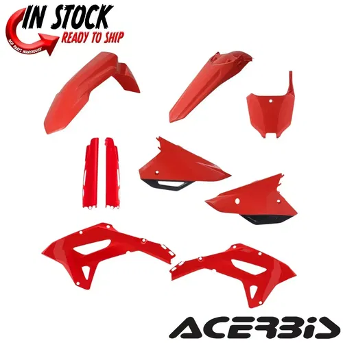 ACERBIS FULL PLASTIC FENDER KIT 21 RED HONDA 2022-2023 CRF250RX 21-23 CRF450RX
