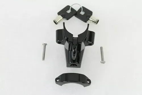 Black Helmet Lock with Pipe Key for Harley Davidson motorcycles by V-Twin