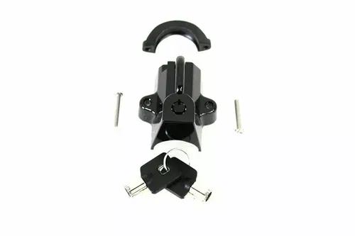 Black Helmet Lock with Pipe Key for Harley Davidson motorcycles by V-Twin