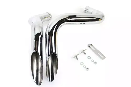 LAF Straight Down Drag Pipe Set Chrome fits Harley Davidson 30-0007