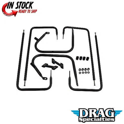 Drag Specialties 3501-1250 Black Saddlebag Guard/Side Rail Kit for 97-08