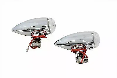 V-Twin Mini Bullet Clear Lens Marker Lamp Set for Harley Davidson