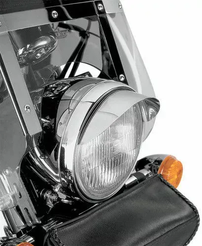 Show Chrome 7in Universal Headlight Visor Motorcycle Lighting 53-429
