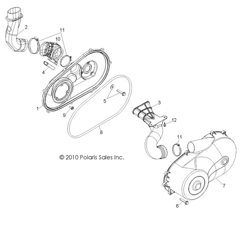POLARIS INNER CLUTCH COVER GENUINE OEM 2010-2014 RZR S 4 800 EFI EPS UTV 543830