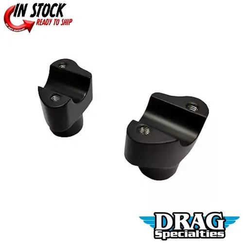 Drag Specialties 0602-0809 Flat Black 1-1/2" Risers for 1" Harley Application