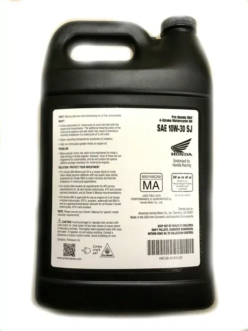 HONDA GN4 10W30 4-STROKE MOTOR OIL GALLON 08C35-A131L02 GENUINE OEM 2 PACK