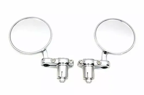 Cafe Style Mirror Set Chrome for Harley Davidson by V-Twin